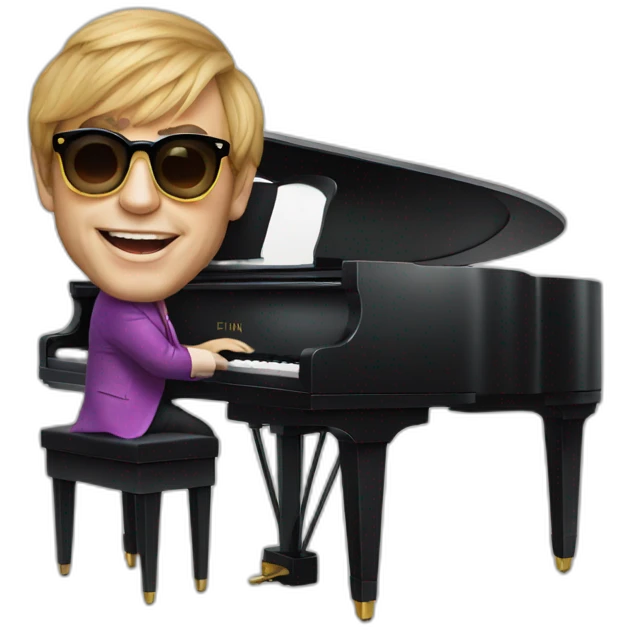 Elton John on piano emoji