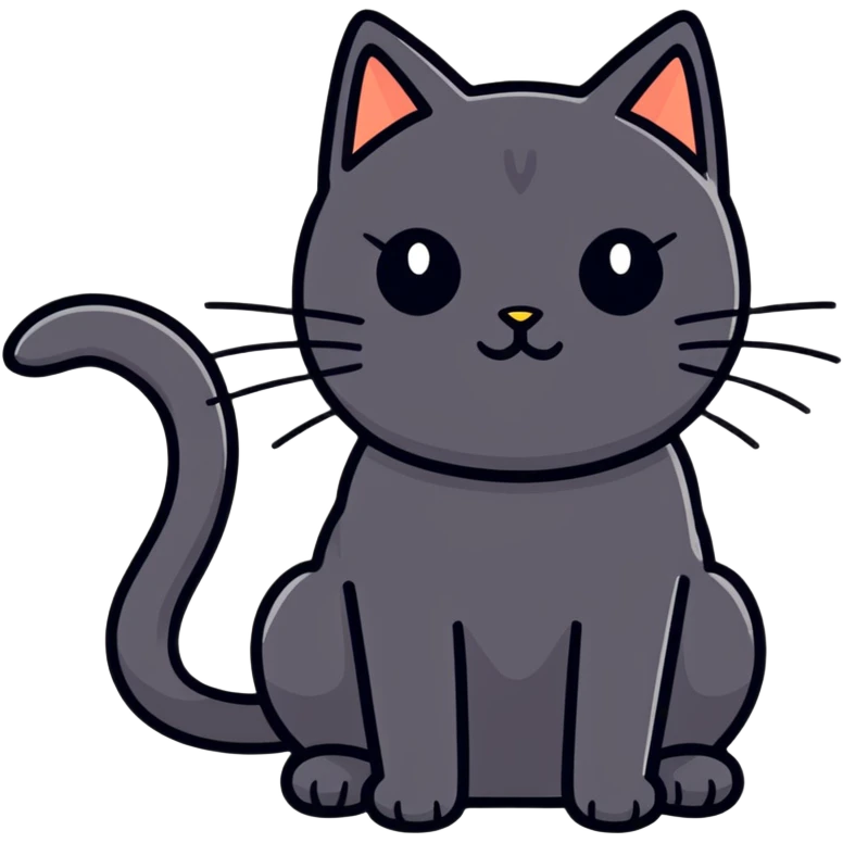 Black cat wowan emoji