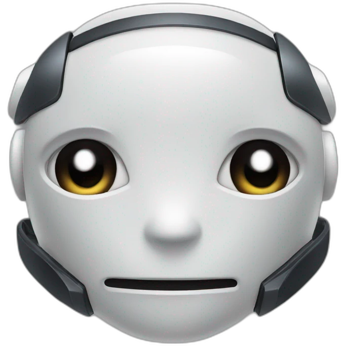 cute obsidian robot face white eyes emoji