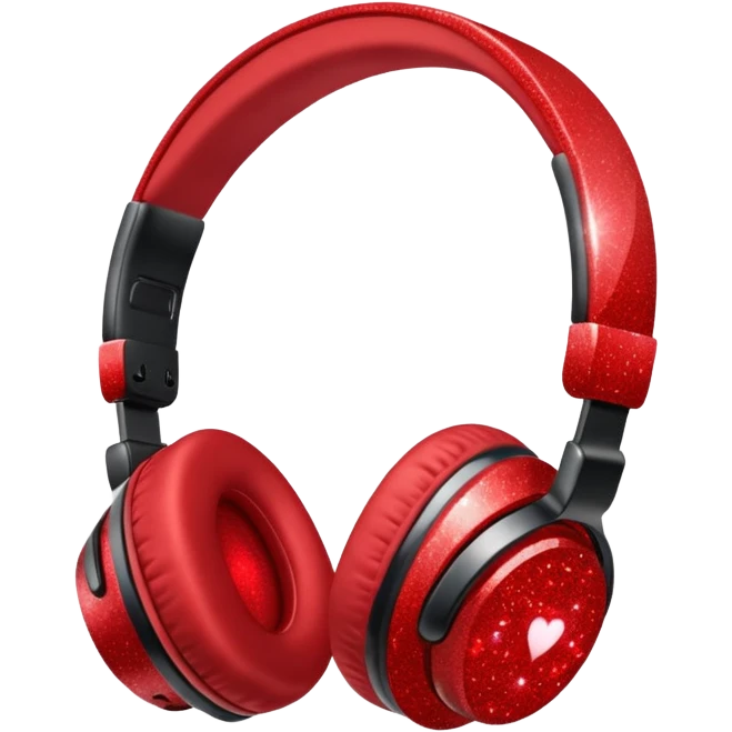 red glitter headphone emoji