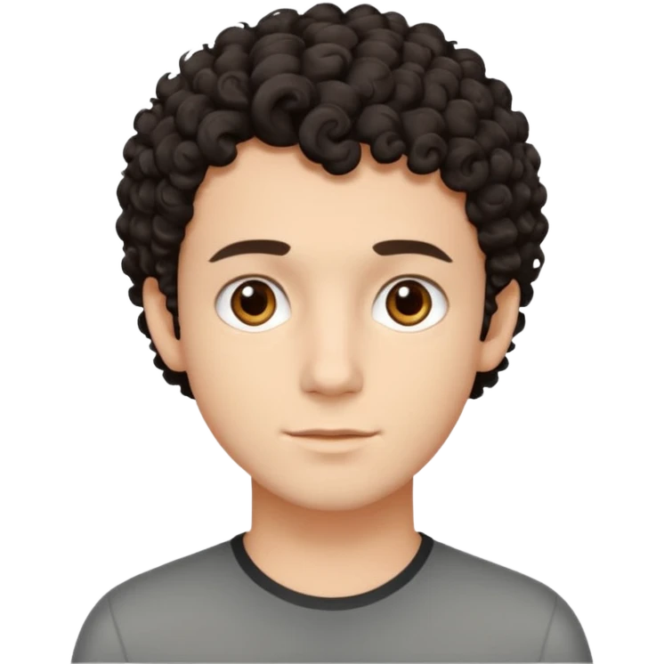 young man, dark and short curly hair, medium white skin emoji