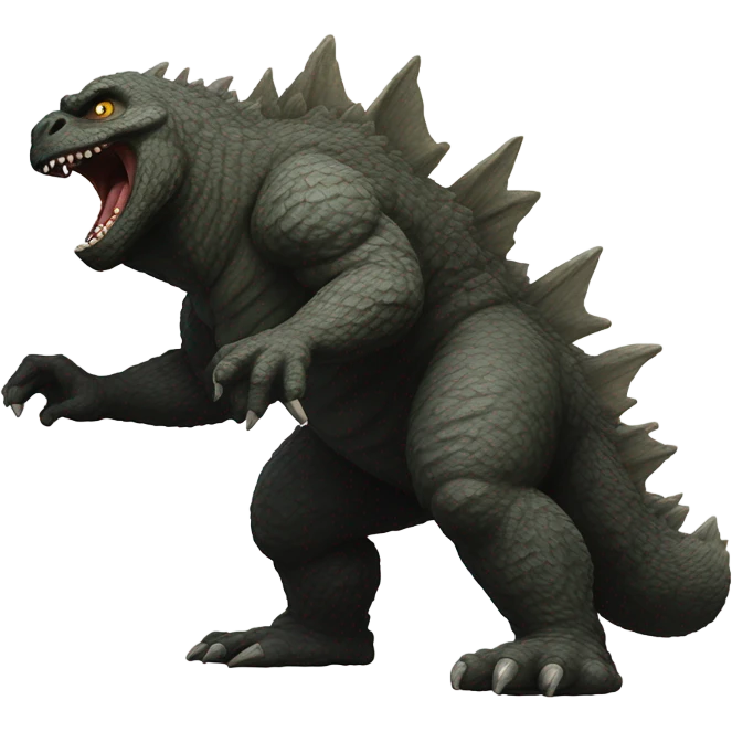 Godzilla fighting Bigfoot  emoji