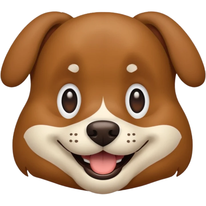 simplified smiling 2d dog with no nose emoji