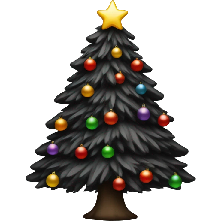 Black Christmas tree emoji