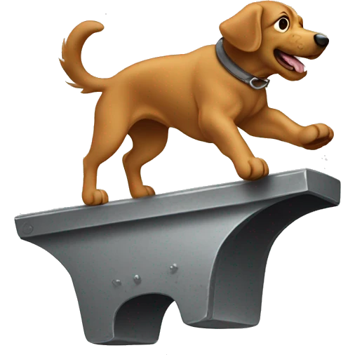 dog jumping anvil emoji