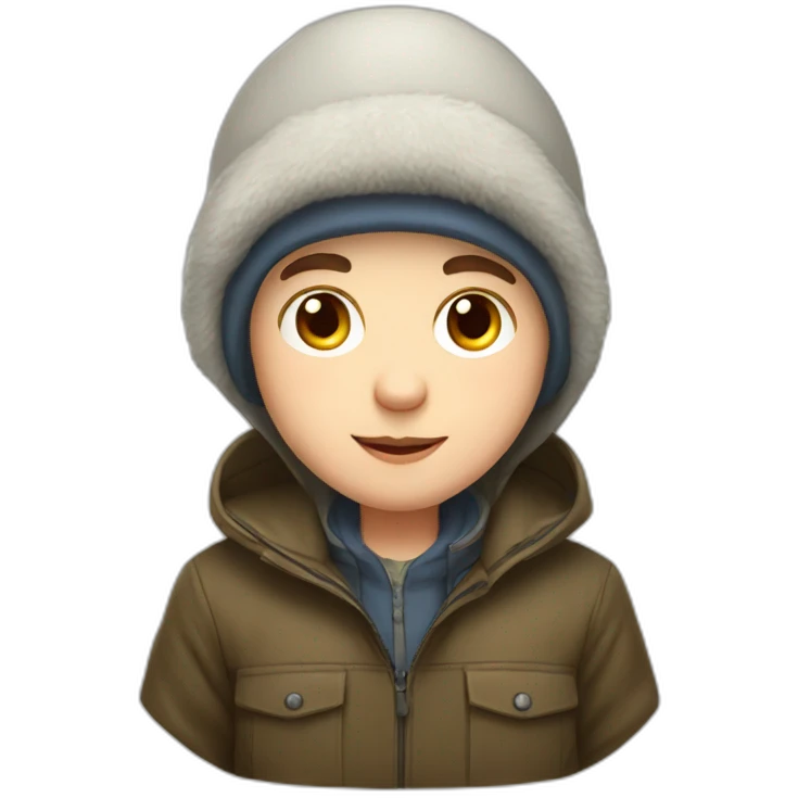 Cute russian boy with chapka emoji
