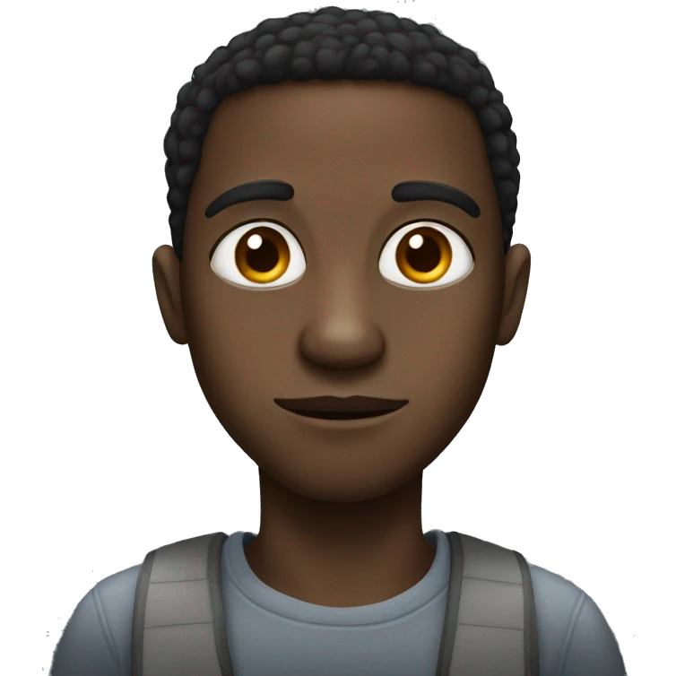 Black man with big eyes little nose emoji