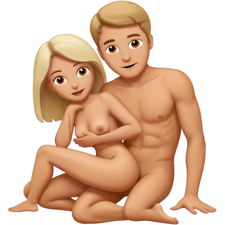 White Man and white woman having sex naked doggy style sex position emoji