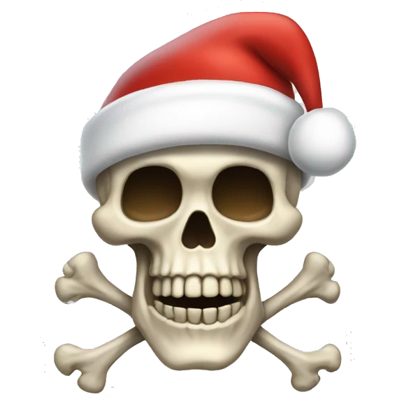 Skeleton with santa hat emoji