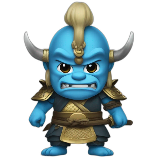 Samurai Smurf oni emoji