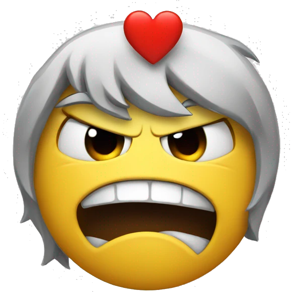 angry face with hearts emoji