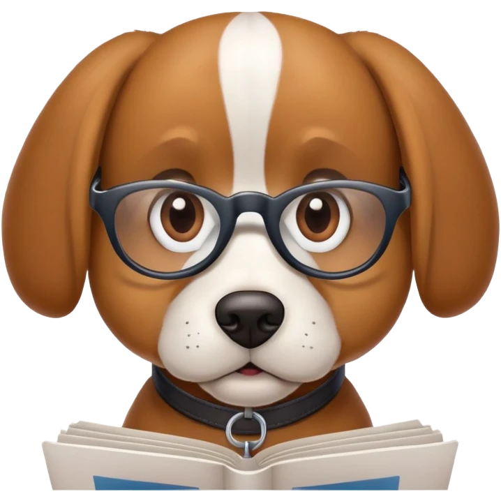 Dog reading an eyechart  emoji