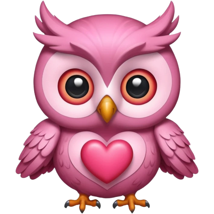 a pink owl in love  emoji