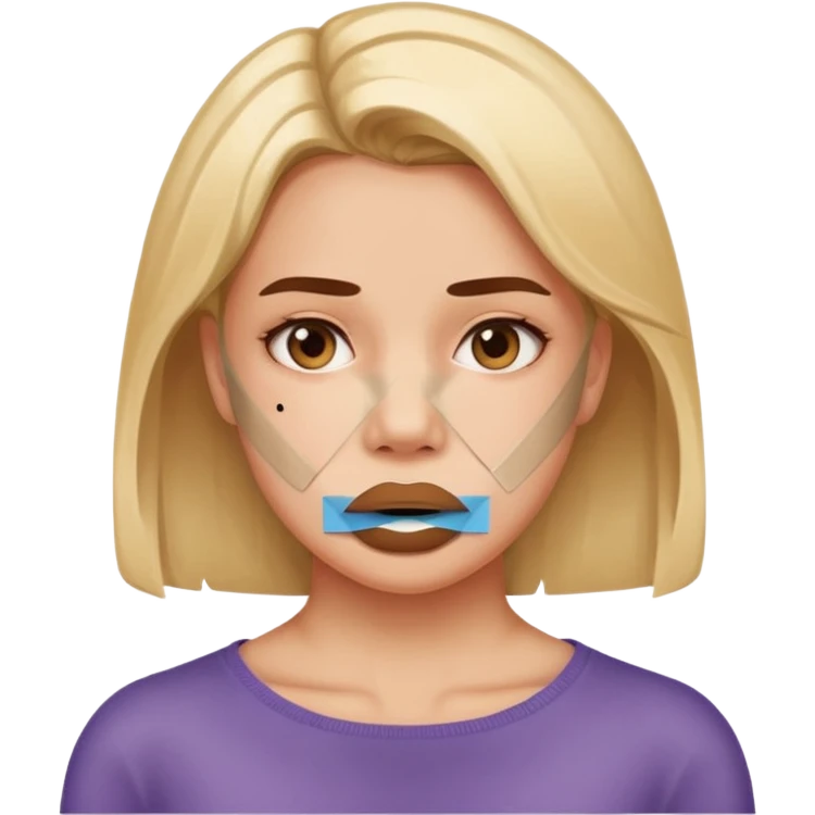 woman with censorship tape over mouth emoji