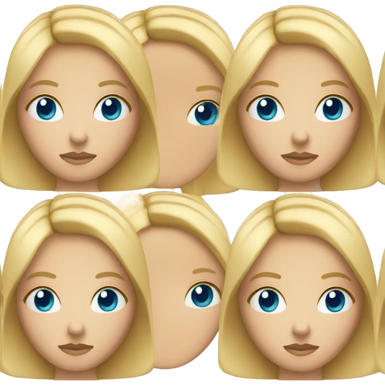 A blonde girl with blue eyes and straight hair emoji