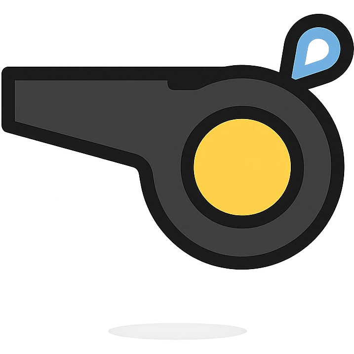 black coach's whistle emoji