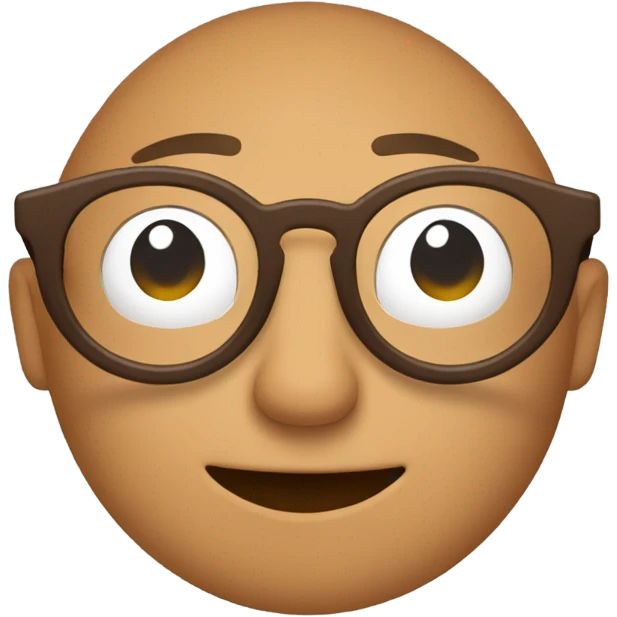 round brown glasses front view emoji