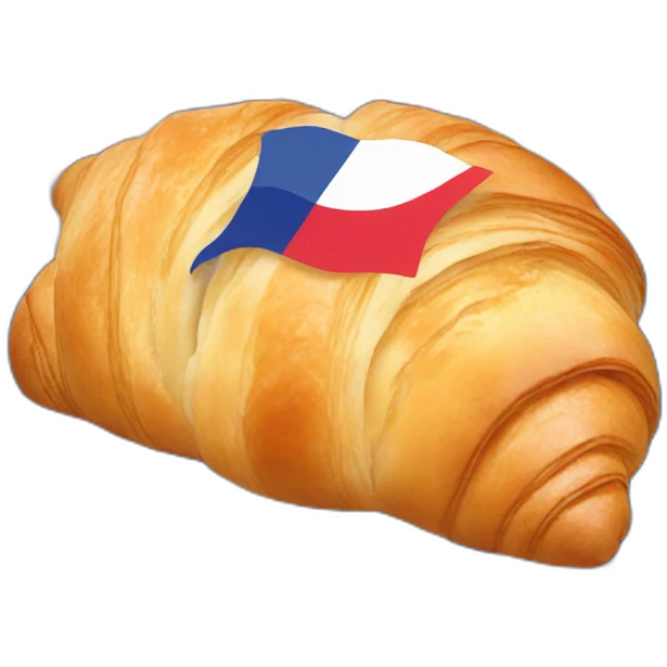 croissant in colors of the french flag emoji