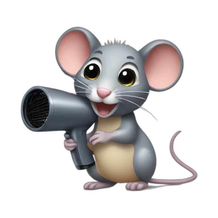 Rat with hair dryer emoji