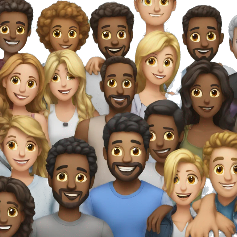 Man with friends emoji