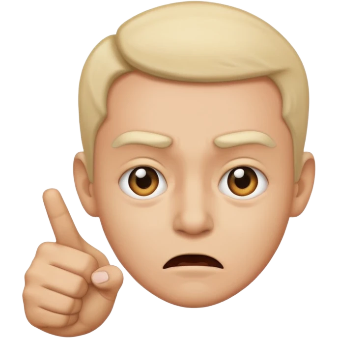 Contempt - feeling that someone or something is worthless while pointing' emoji