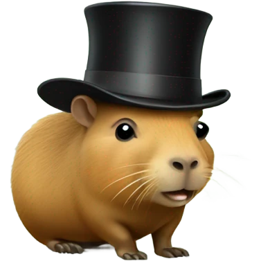 Capybara with a top hat  emoji