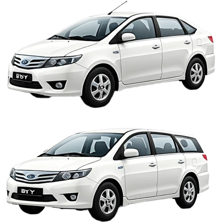 Изометрическая модель машины BYD, слегка мультяшная стилистика, прозрачный фон emoji