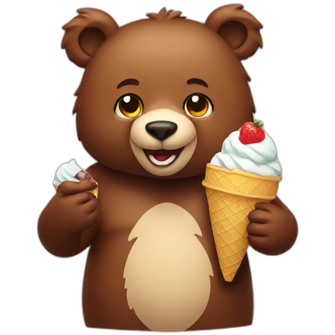bear holding ice cream emoji