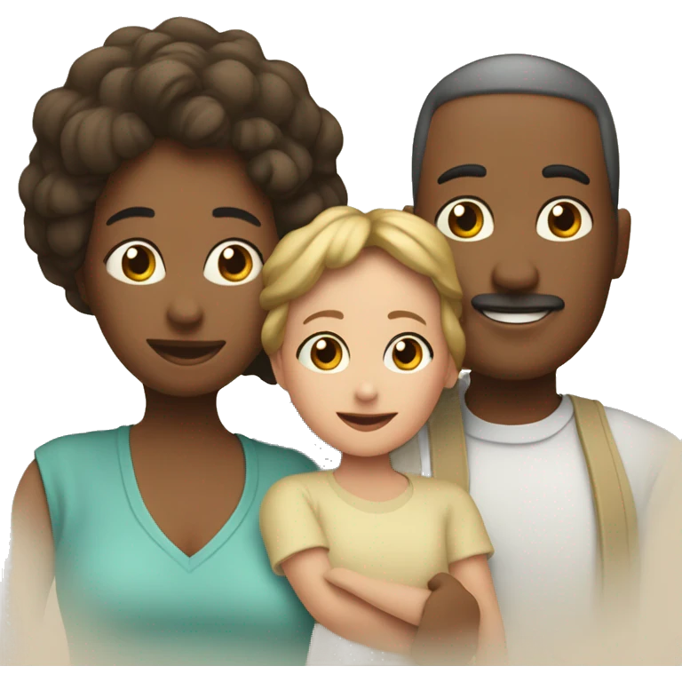 familia papa, mama, tía, hijo y 1 hermano emoji