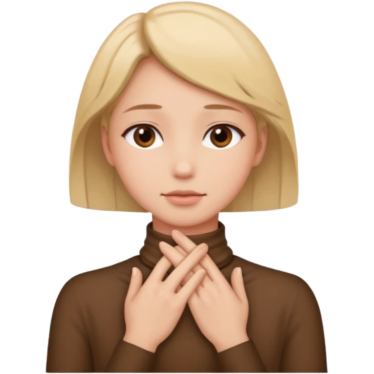 a bust of a person with both their hands around their neck emoji