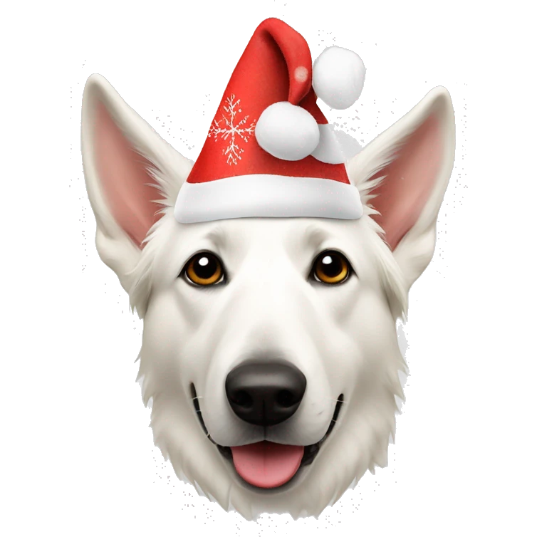 White Swiss shepherd Christmas hat  emoji