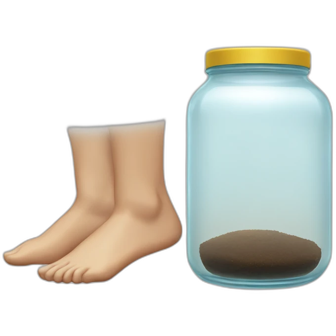 human legs standing on the floor with an ((empty transparent jar)) between them,outside,to the left and to the right,front view emoji