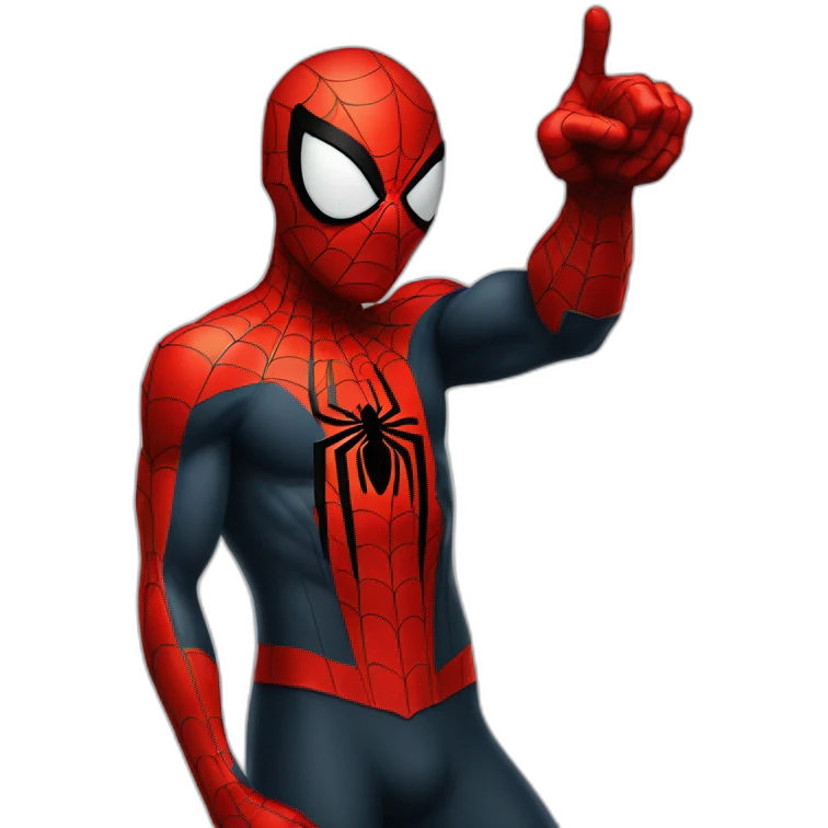 spidermen pointing finger at left side emoji