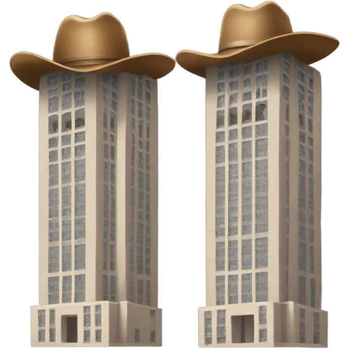 twin towers in cowboy hats with lassos emoji
