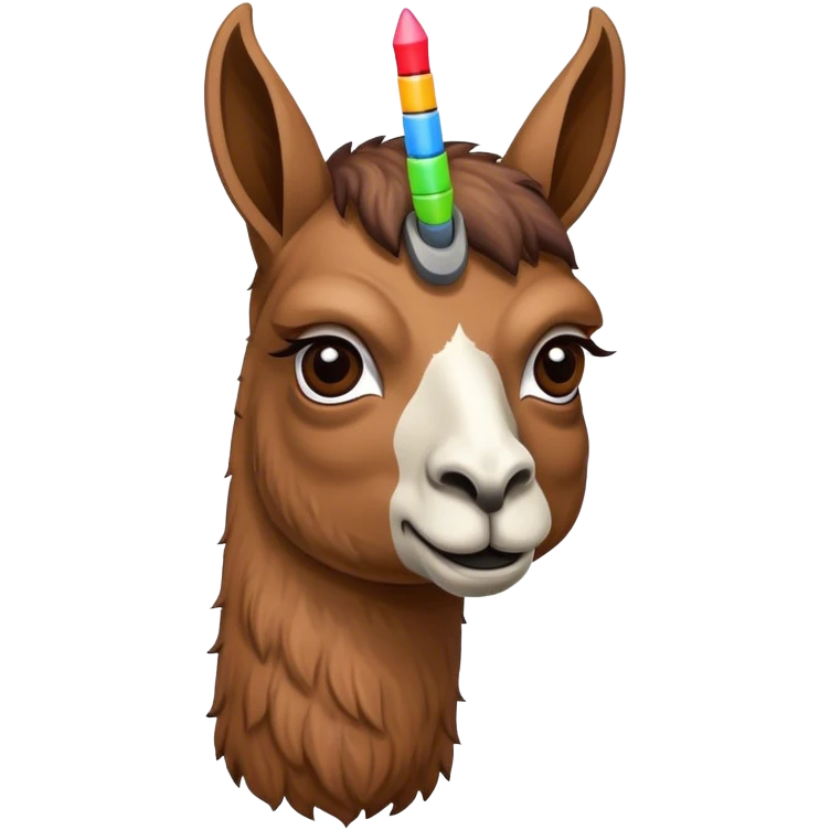 A llama revealing it brain, aim to transfer it knowledge emoji