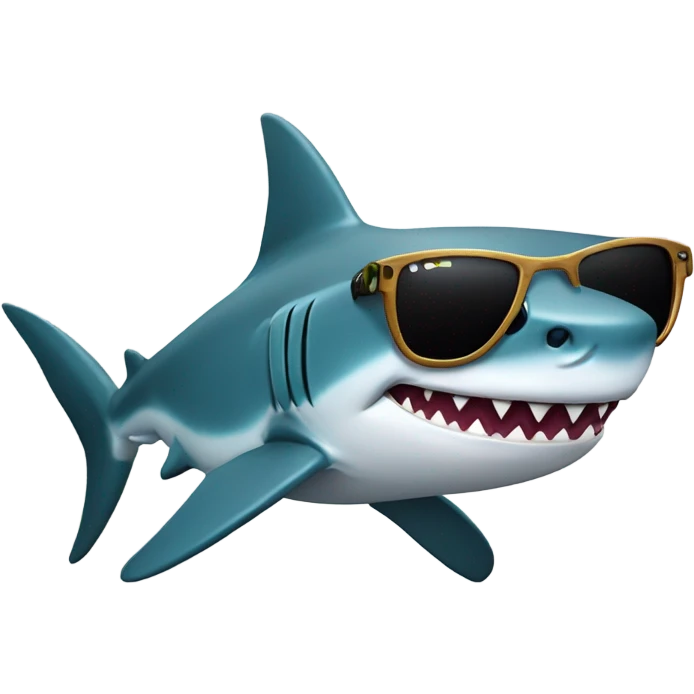 Shark with pit viper sunglssses emoji