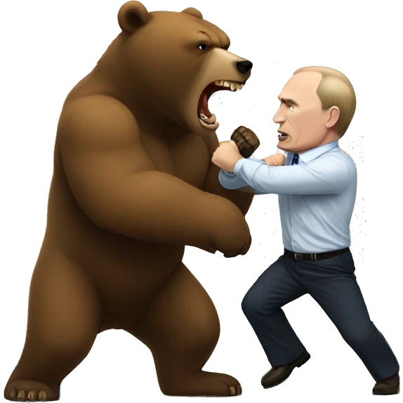 putin fights with bear emoji