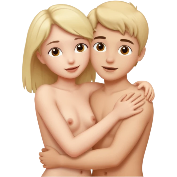 A nude girl and a nude boy emoji