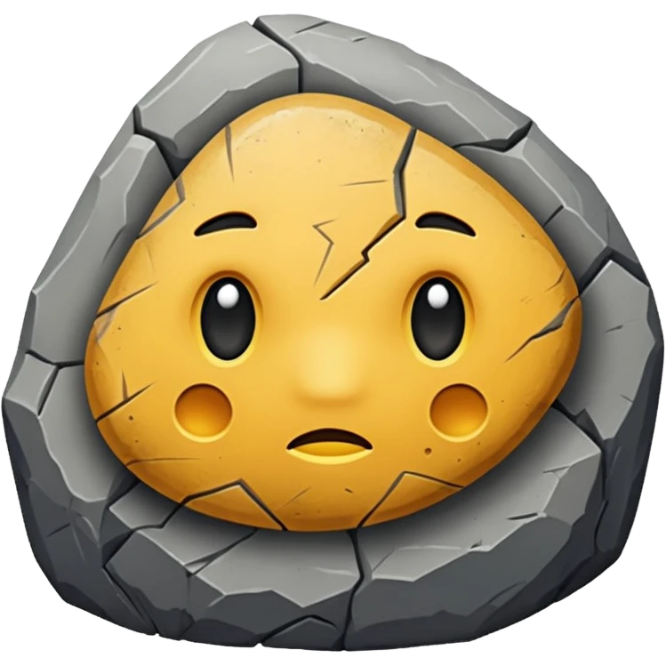 irregular rough stone, no face, no eyes, no nose, no mouth emoji