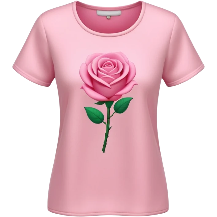 A 3D cartoon rose-pink women’s top with short sleeves, soft fabric texture, gentle lighting, isolated on plain background. emoji