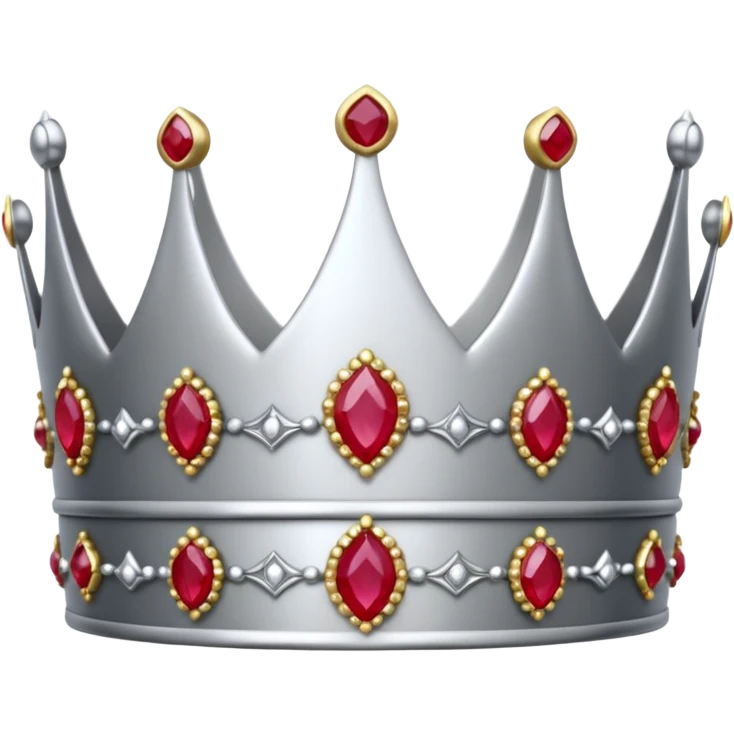 silver feminine crown with rubies emoji