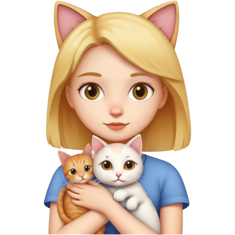 girl holding cat emoji
