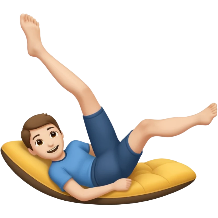 Smiling kicking feet laying down emoji