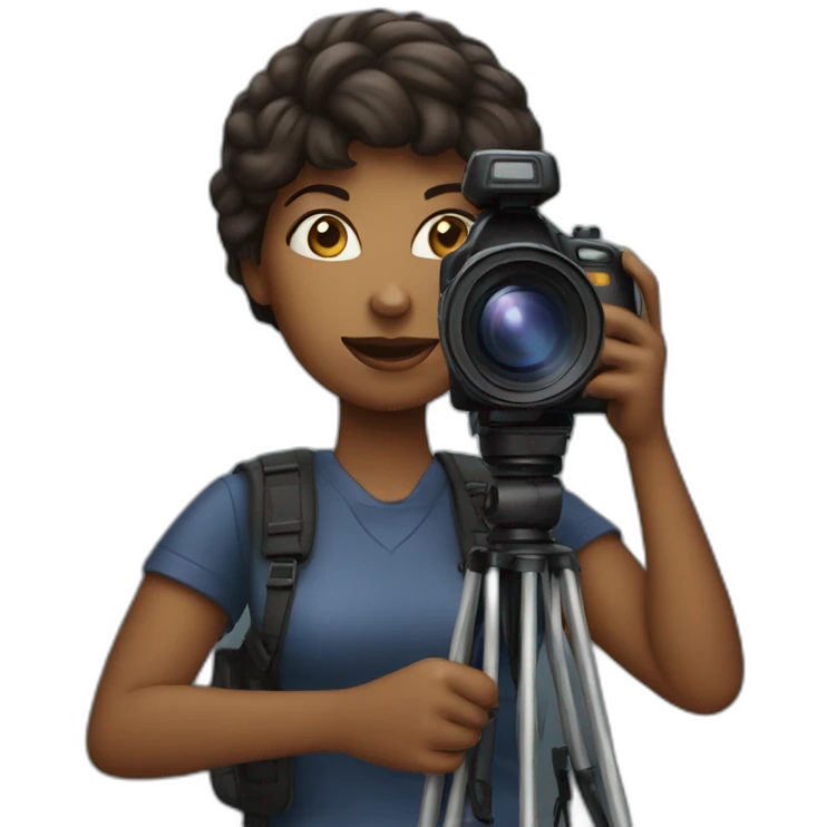 woman filmmaker with camera emoji