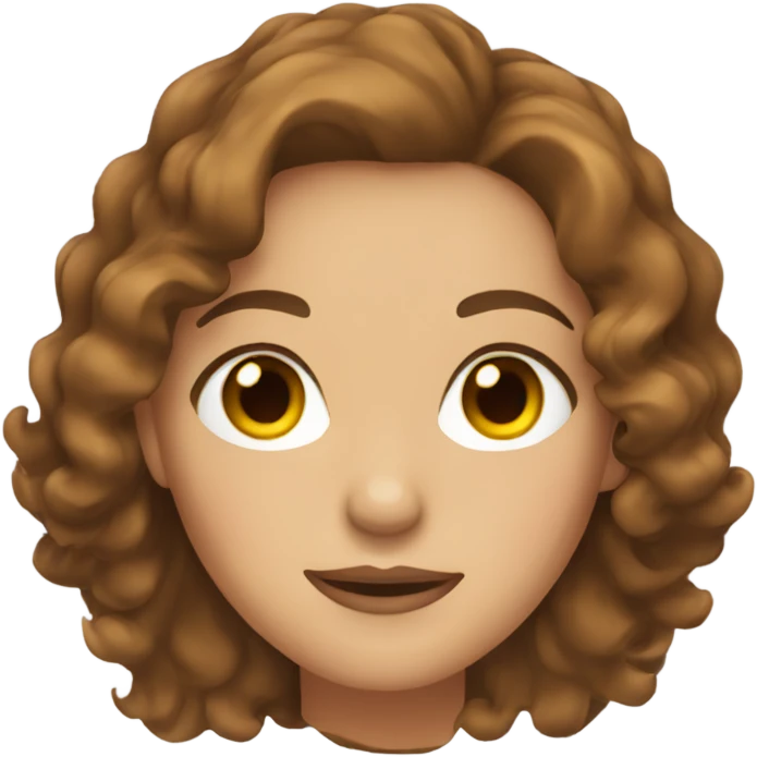 Woman with brown wavy hair not too tan and brown eyes  emoji