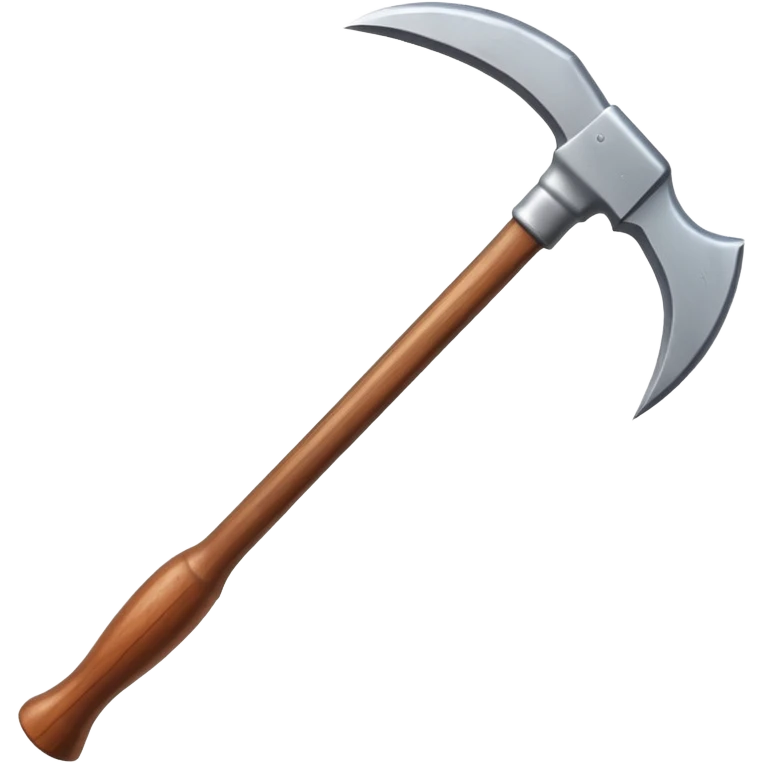 steel pickaxe with wooden handle emoji