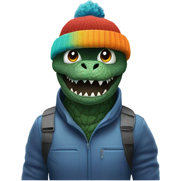 Godzilla with a propeller beanie emoji