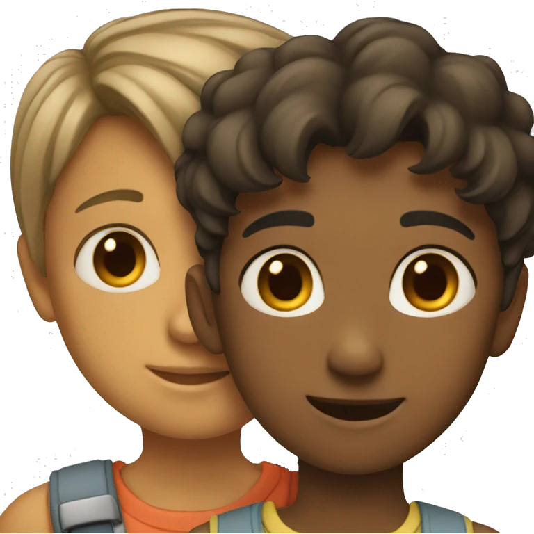 A girl and boy setting close emoji