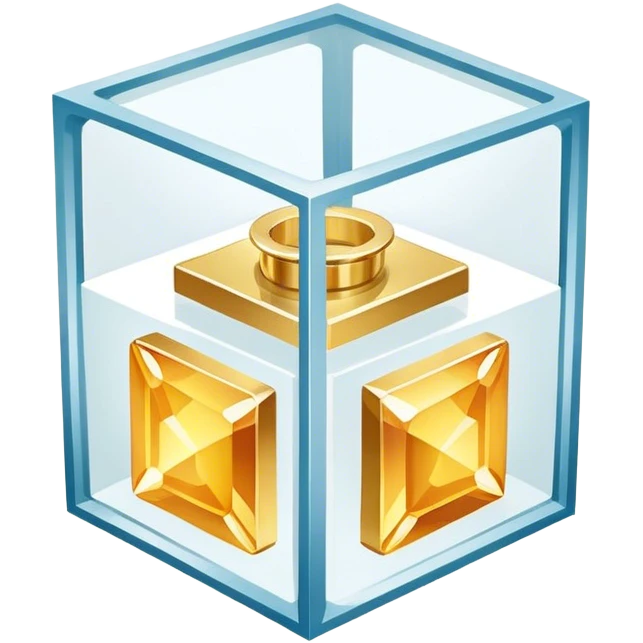 Isometric small qube jewelry factory gold  emoji
