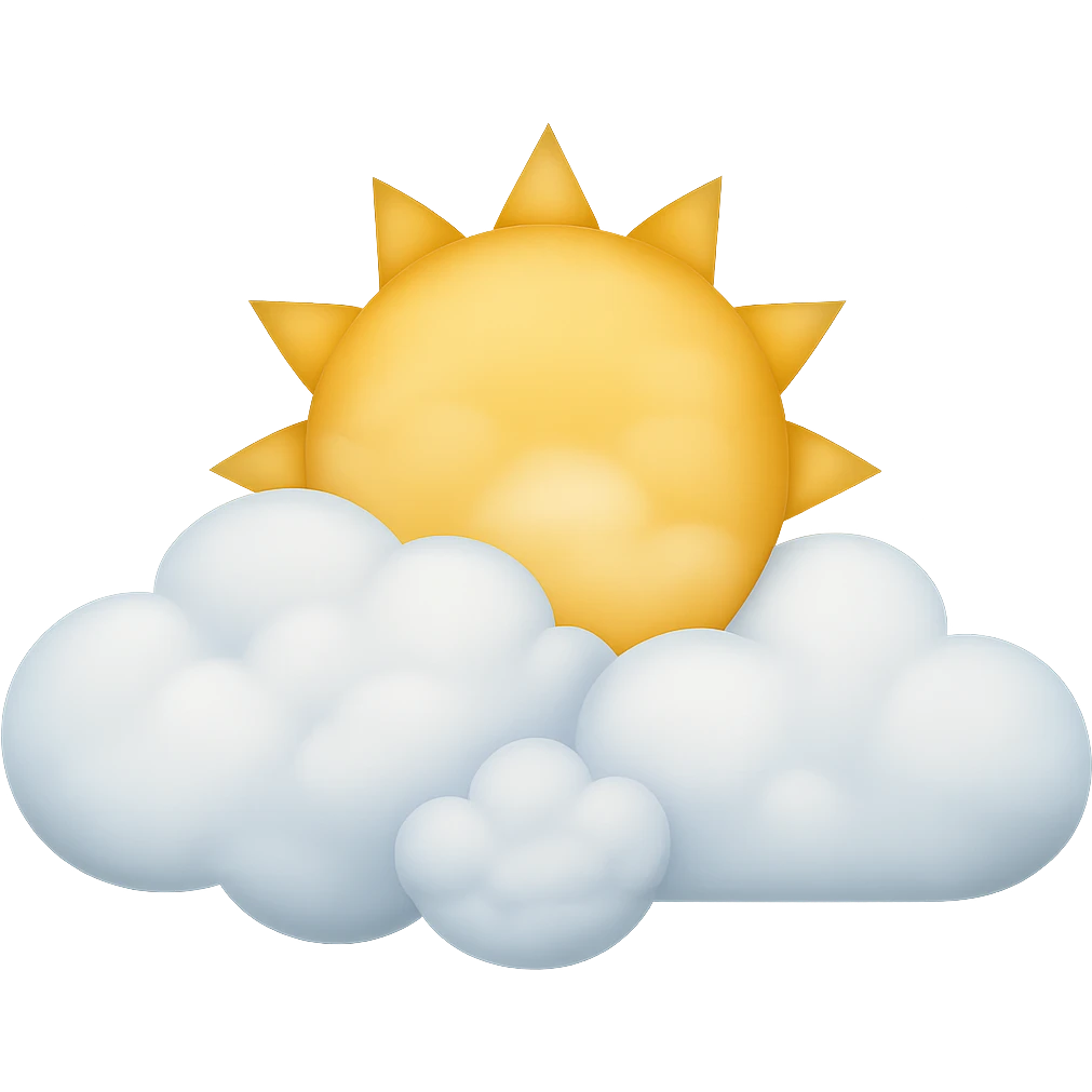 Remove the face from the sun but keep the clouds inside the sun. The style is emoji style with no background. emoji